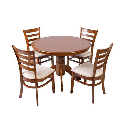 JUEGO DE COMEDOR 1+4 - MADERA MARRON HV